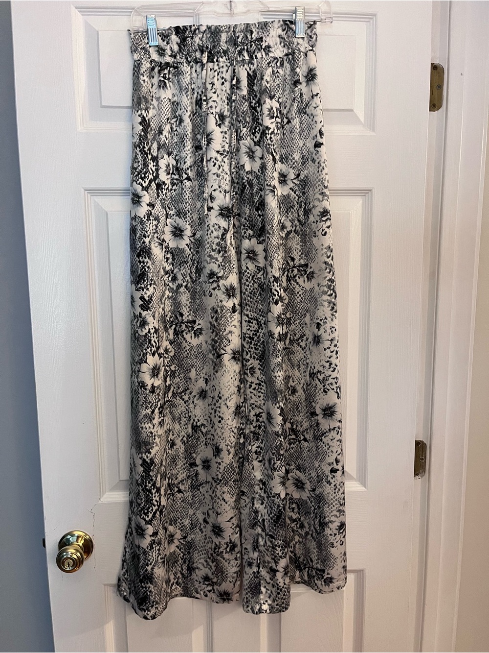 She + Sky Light Blue, Black & White Palazzo Pants